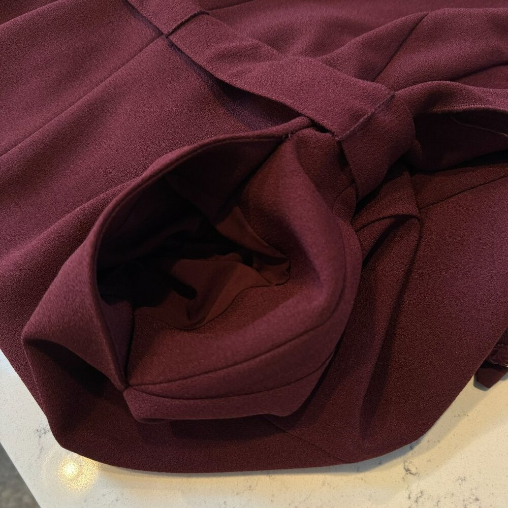 ELIZA J | Maroon Sheath Work Dress Tie Waist Size 2 - Picture 10 of 10